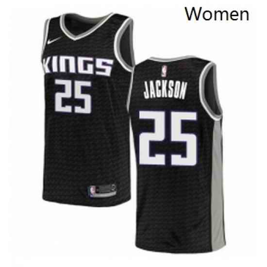 Womens Nike Sacramento Kings 25 Justin Jackson Swingman Black NBA Jersey Statement Edition